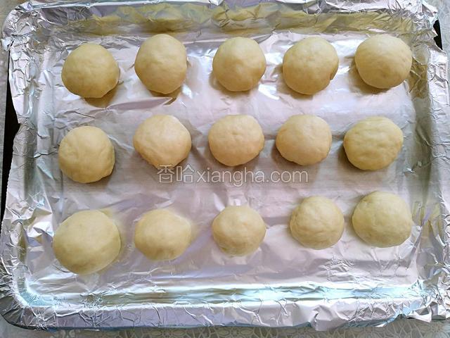 揉圆之后放入烤盘