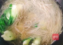 青菜枸杞粉丝汤的做法图解4