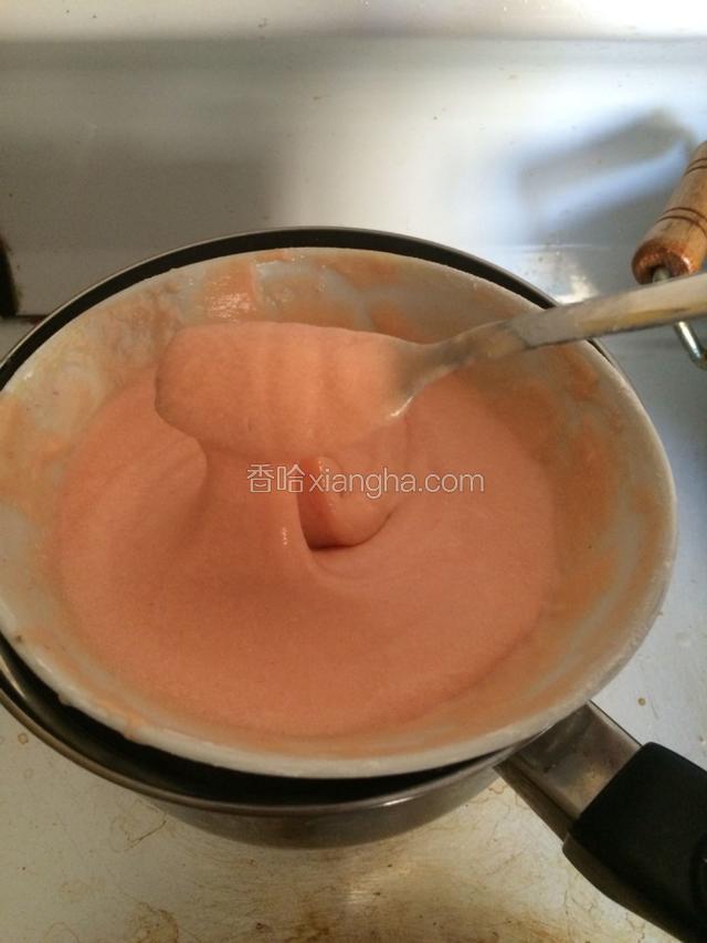 充分搅拌，搅成稠稠的米糊状