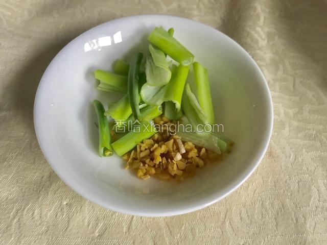 切好葱段、姜末备用
