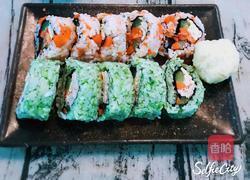 金枪鱼蔬菜包饭的做法图解7