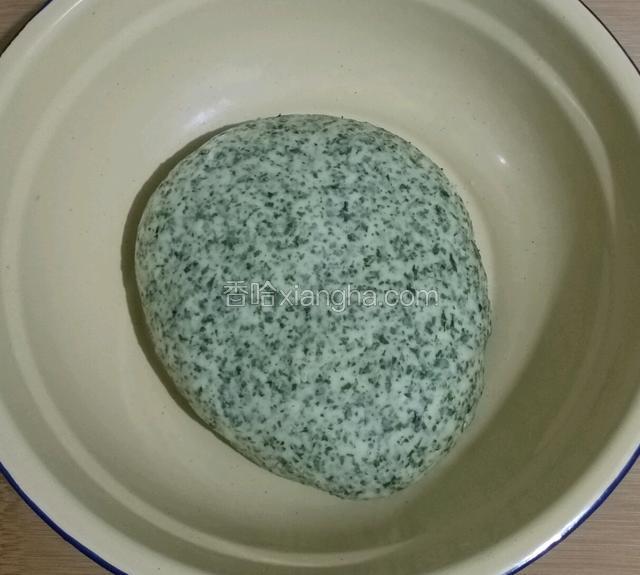 菠菜用料理机拉碎和面粉一起搅拌均匀，加入糯米酒发酵