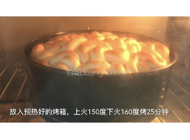 放入预热好的烤箱上火150度下火160度烤25分钟