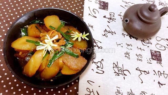香喷喷的油渣烧的萝卜成品图!