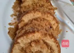 Illustration of how to make meat floss cake roll 24