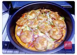 Illustration of how to make ham pizza 11