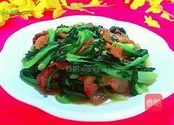 腊肉炒小白菜的做法图解10