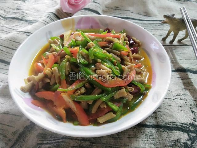双椒炒鸭肠