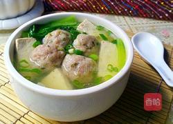 青菜豆腐丸子汤的做法图解1