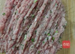 荠菜肉末塞油豆腐的做法图解3