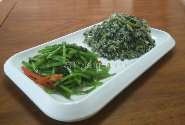 一菜两次，装盘食用
