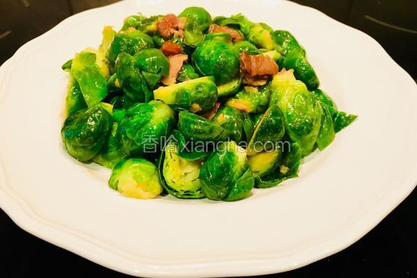 蒜蓉腊肉香炒抱子甘蓝(brussels sprouts)的做法