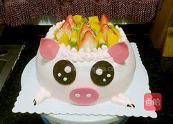 小猪水果生日蛋糕的做法图解7