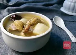 Illustration of how to make yam and chicken soup 1