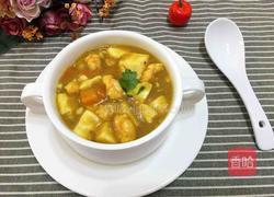 咖喱虾仁豆腐的做法图解1
