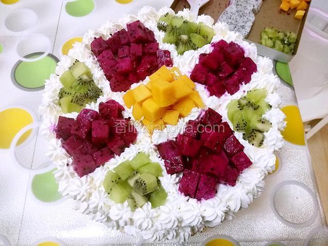 水果摆上即可（自己喜欢怎么摆都行）