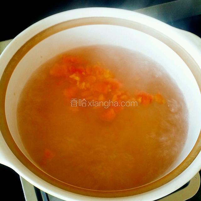 加入适量的的高汤煮沸