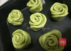 抹茶玫瑰小面包的做法图解4