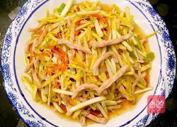 鲁菜大师蒋家菜蒜黄肉丝的做法图解4