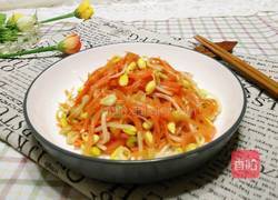 胡萝卜丝炒黄豆芽的做法图解9