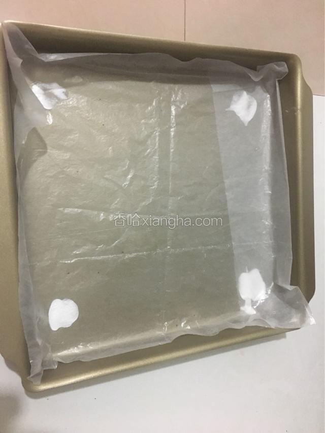 取少量蛋白固定烤盘的四个角