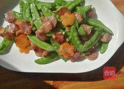 荷兰豆炒香肠的做法图解5
