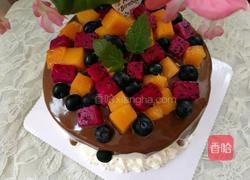 巧克力淋面水果蛋糕的做法图解8