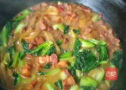 油菜焖肉的做法图解8