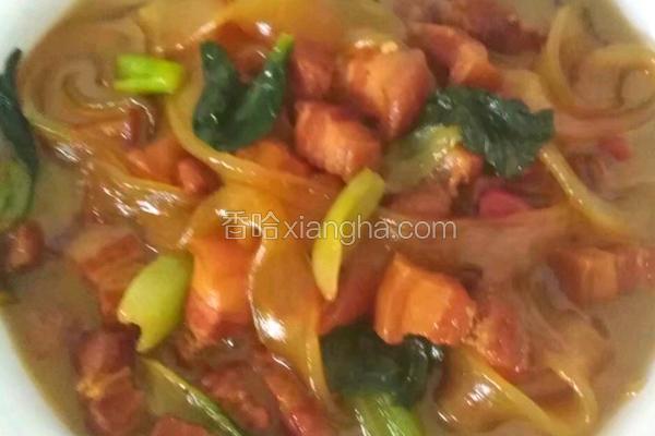 油菜焖肉