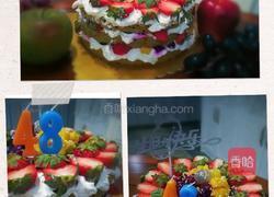 抹茶水果裸蛋糕的做法图解1