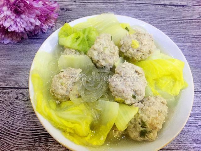 补一张先前做的肉圆放了粉丝的成品照