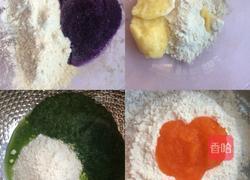 彩色小馒头、黑芝麻花生酱花卷的做法图解5