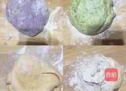 彩色小馒头、黑芝麻花生酱花卷的做法图解8