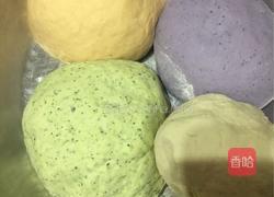 彩色小馒头、黑芝麻花生酱花卷的做法图解9