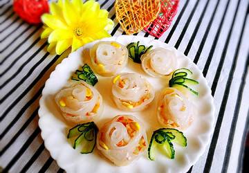 玫瑰鲜虾饺