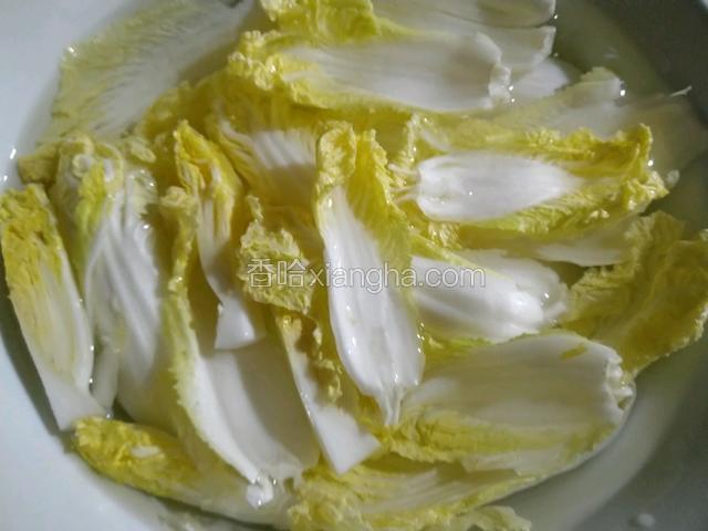 娃娃菜掰成瓣清洗干净