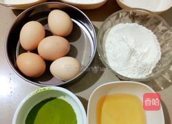 抹茶戚风蛋糕八寸的做法图解1
