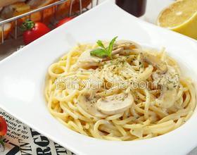 超低脂白醬蘑菇意面