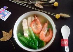 鲜虾翡翠白玉汤的做法图解8