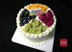 四拼水果生日蛋糕的做法图解9