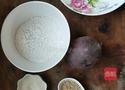 紫薯糯米丸子的做法图解1