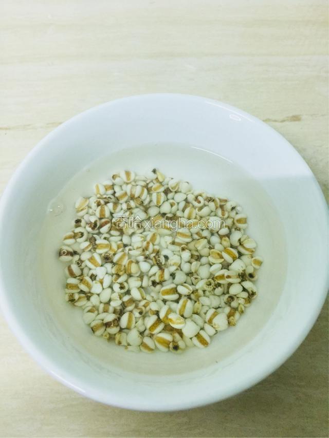 薏米泡水20分钟备用