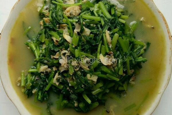 茼蒿清炒蛤蜊肉
