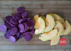 紫薯南瓜花卷的做法图解3