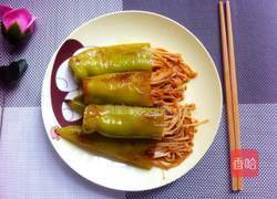 青椒酿金针菇的做法图解7
