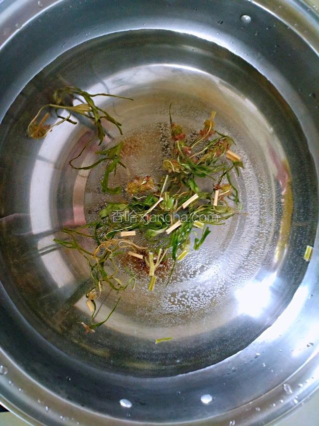 放入益母草煮二十分钟