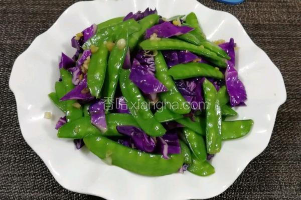 紫甘蓝炒荷兰豆