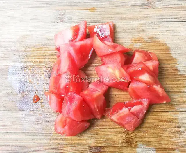 番茄切小块