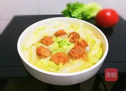 白菜烧丸子的做法图解10