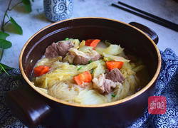 白菜羊肉粉丝煲的做法图解9